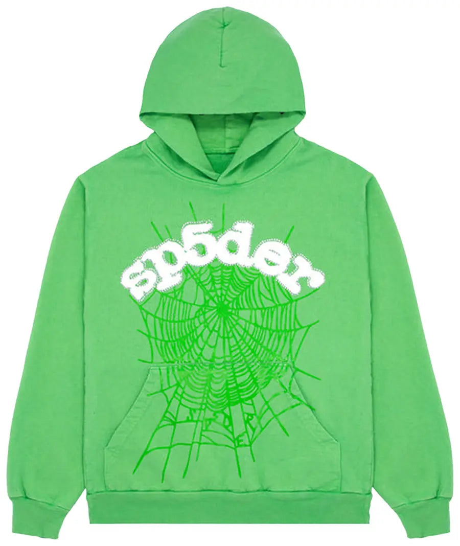 Sp5der Web Hoodie Slime Green - Visual Streetwear