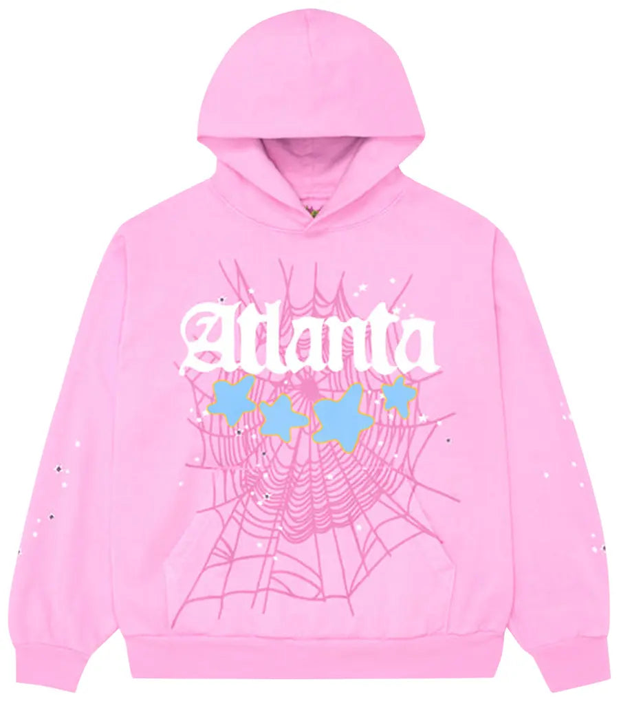 Sp5der Atlanta Hoodie Pink - Visual Streetwear