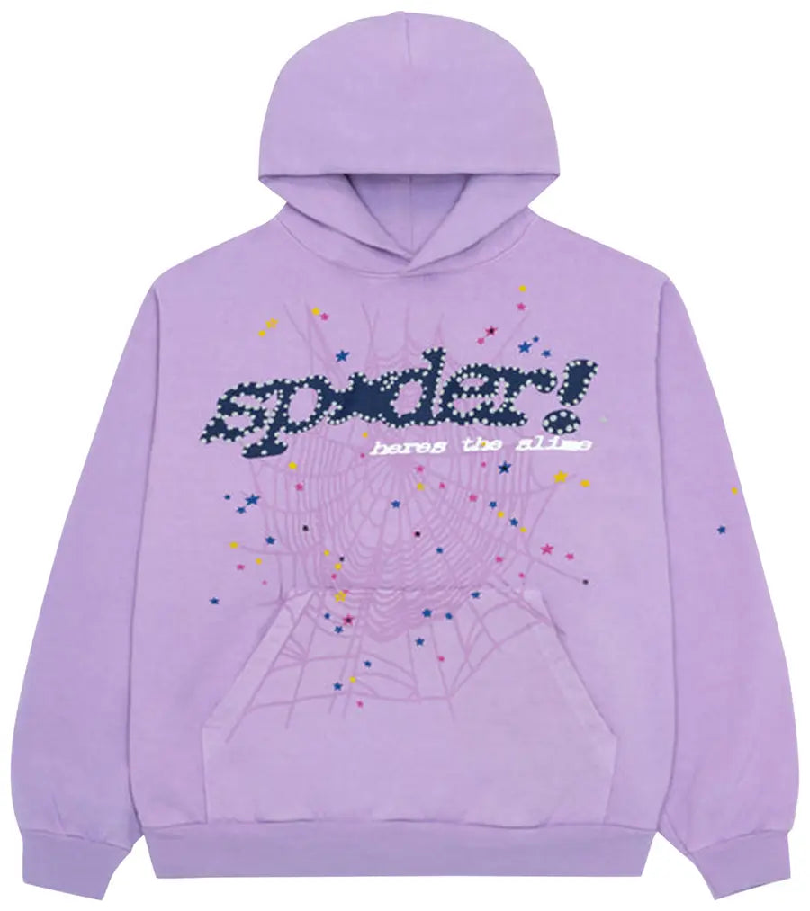 Sp5der Acai Hoodie Purple - Visual Streetwear