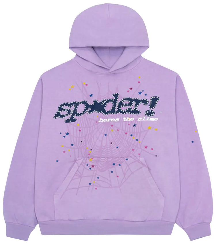 Sp5der Acai Hoodie Purple - Visual Streetwear