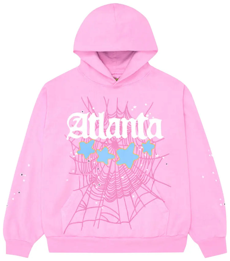 Sp5der Atlanta Hoodie Pink - Visual Streetwear