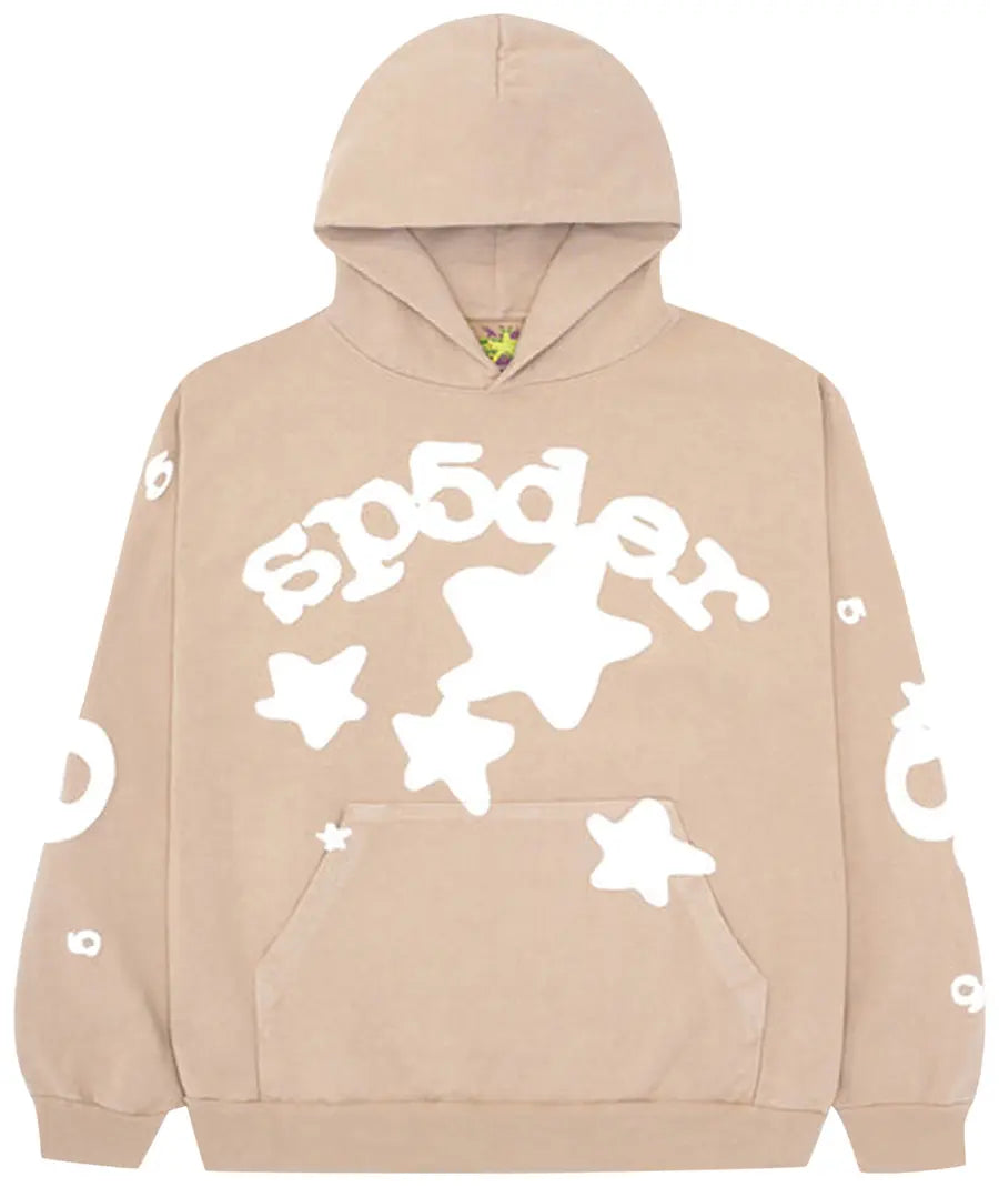 Sp5der Beluga Hoodie Sand - Visual Streetwear
