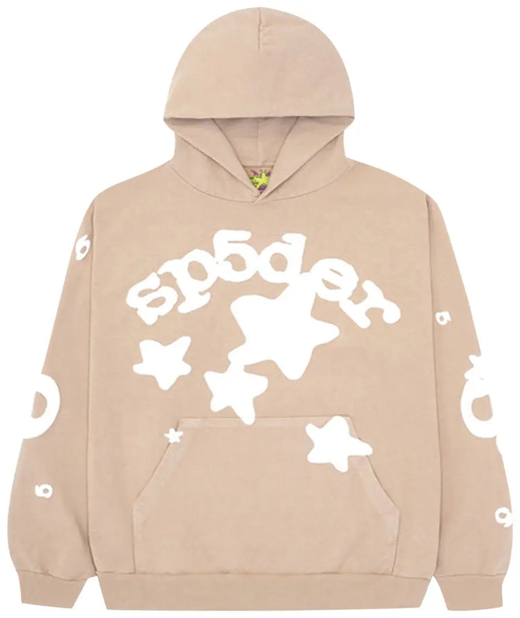 Sp5der Beluga Hoodie Sand - Visual Streetwear