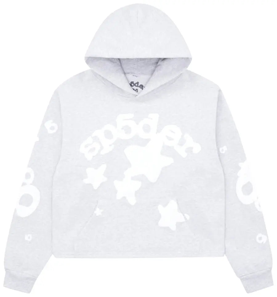 Sp5der Beluga Hoodie Heather Grey - Visual Streetwear