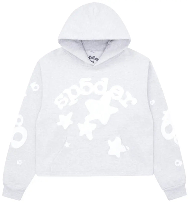 Sp5der Beluga Hoodie Heather Grey - Visual Streetwear