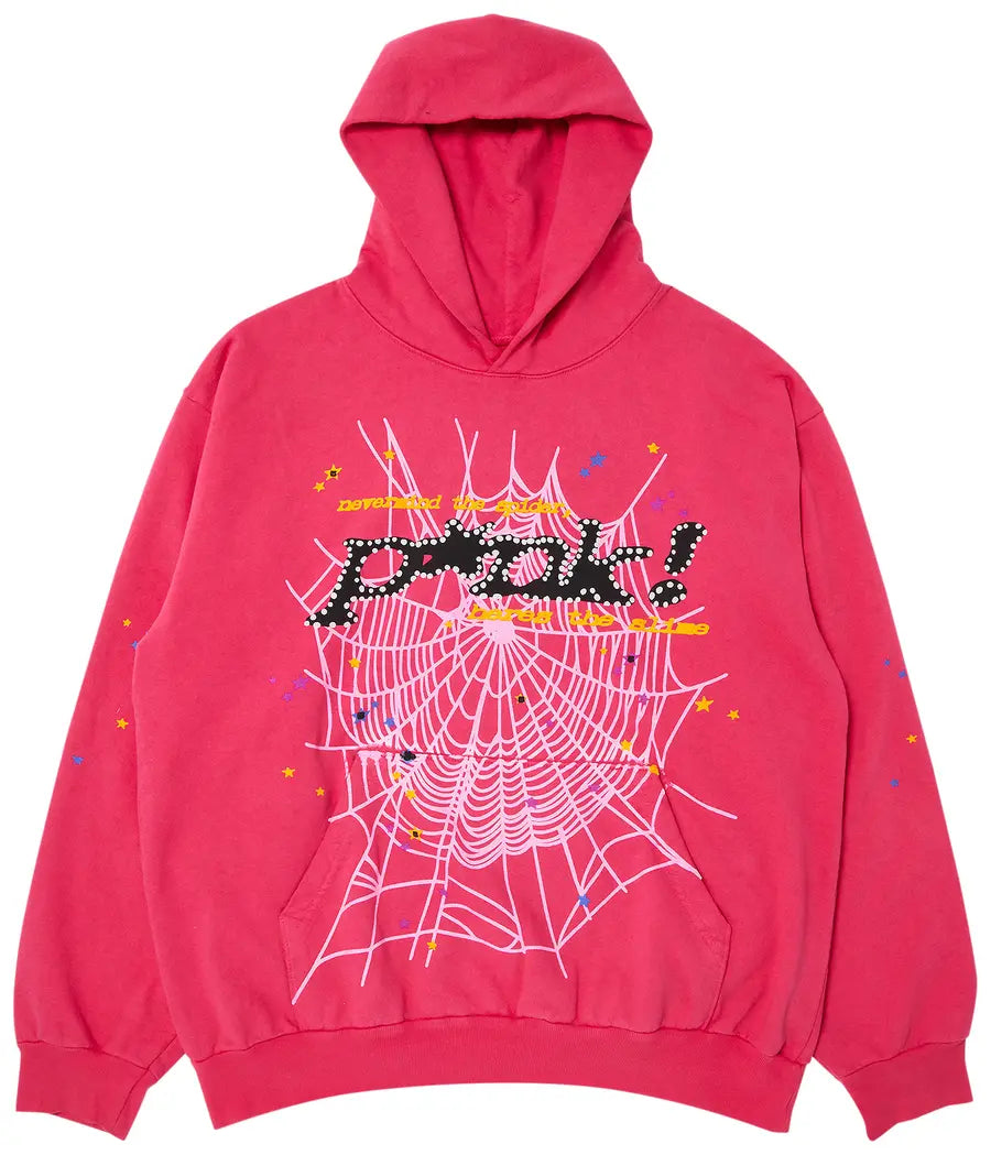 Sp5der P*NK Hoodie Pink - Visual Streetwear