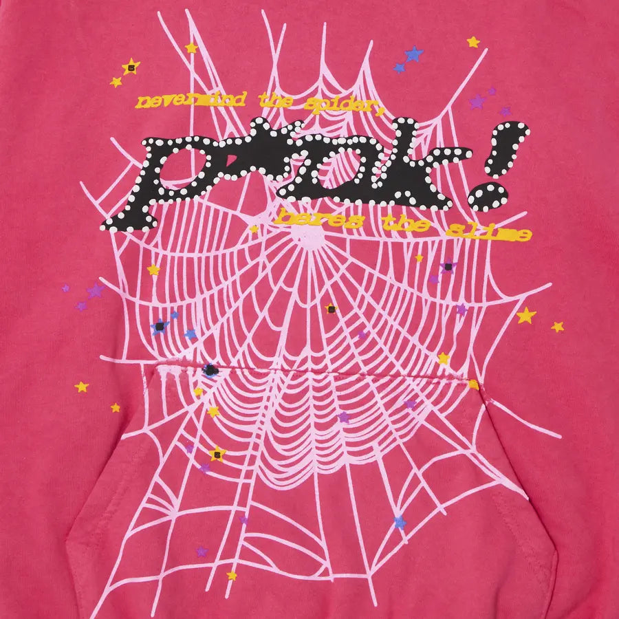 Sp5der P*NK Hoodie Pink - Visual Streetwear