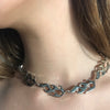 "Silver Flame Choker Necklace" - Visual Streetwear